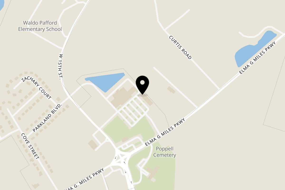 Map showing the location of Asia Gourmet Chinese Food on 2369 GA-196 in Hinesville